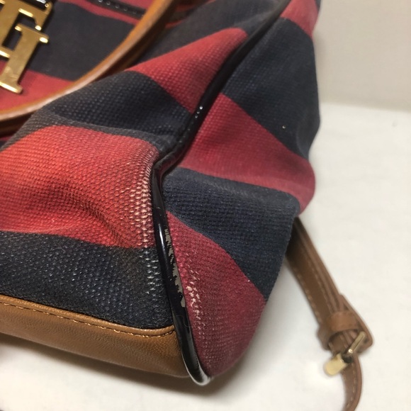 Tommy Hilfiger Rugby stripe Purse Bag Tote read - Picture 16 of 16